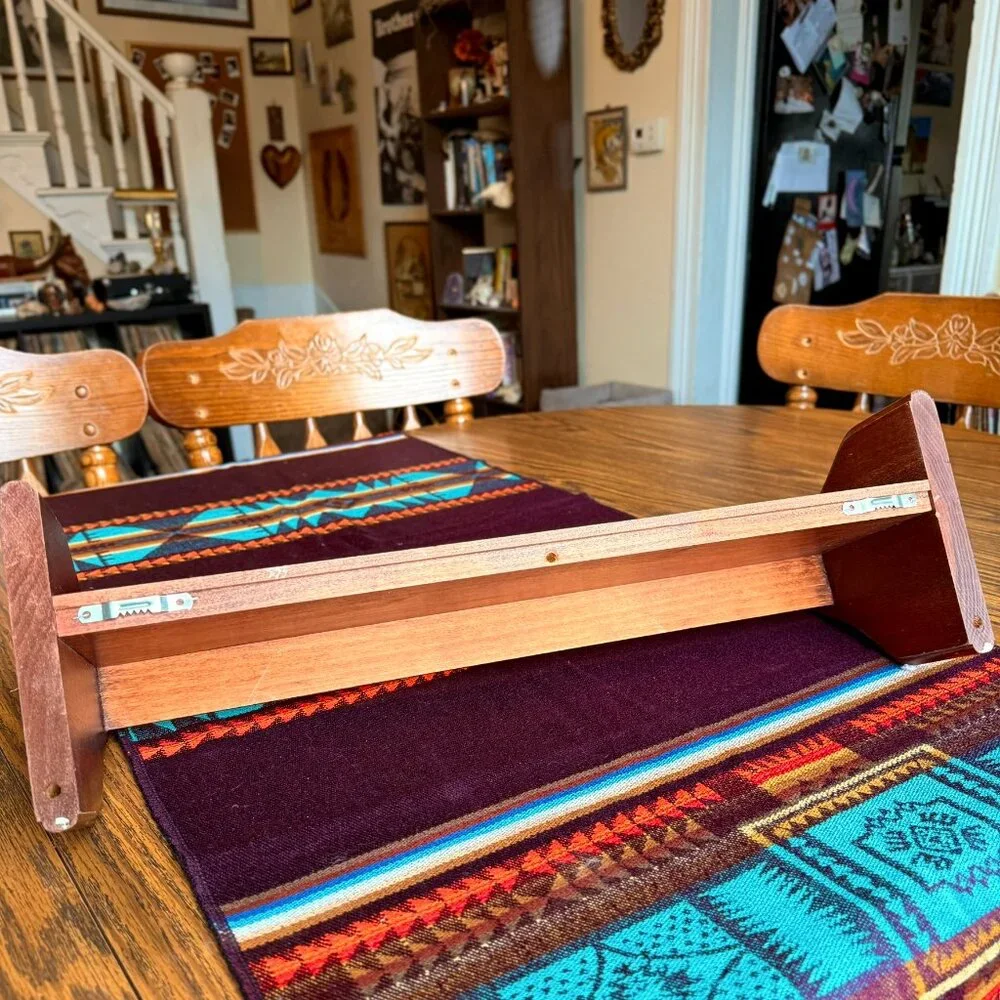 Vintage Solid Wood Shelf with Faux Gold and Burlwood Accents
